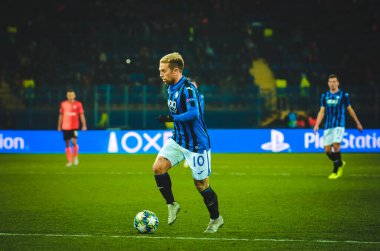 KHARKIV, UKRAINE - December 11, 2019: Papu Gomez player during the UEFA Champions League match between Shakhtar vs Atalanta Bergamasca Calcio BC (Italy), Ukraine
