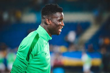 DNIPRO, UKRAINE - September 10, 2019: Paul Onuachu player during the friendly match between national team Ukraine against Nigeria national team, Ukraine