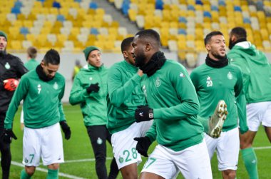 LVIV, UKRAINE - November 07, 2019: Jean-Eudes Aholou player during the UEFA Europa League match between Alexandria (Ukraine) vs AS Saint Etienne (France), Ukraine