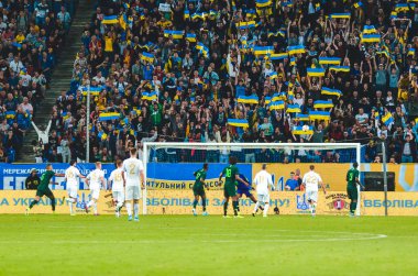 DNIPRO, UKRAINE - September 10, 2019: Football player during the friendly match between national team Ukraine against Nigeria national team, Ukraine