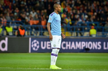 KHARKIV, UKRAINE - September 18, 2019: Fernandinho player during the UEFA Champions League match between Shakhtar Donetsk vs Manchester City (England), Ukraine