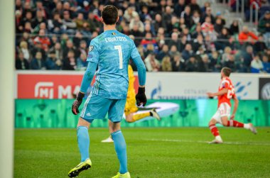 SAINT-PETERSBURG, RUSSIA - November 16, 2019: Thibaut Courtois player during UEFA EURO 2020 qualifying match between national team Russia against Belgium national team, Russia