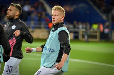 KHARKIV, UKRAINE - September 18, 2019: Oleksandr Zinchenko player during the UEFA Champions League match between Shakhtar Donetsk vs Manchester City (England), Ukraine