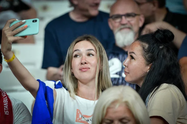 Istanbul Turkey August 2019 Chelsea Football Fans Spectators Uefa Super — Stock Fotó