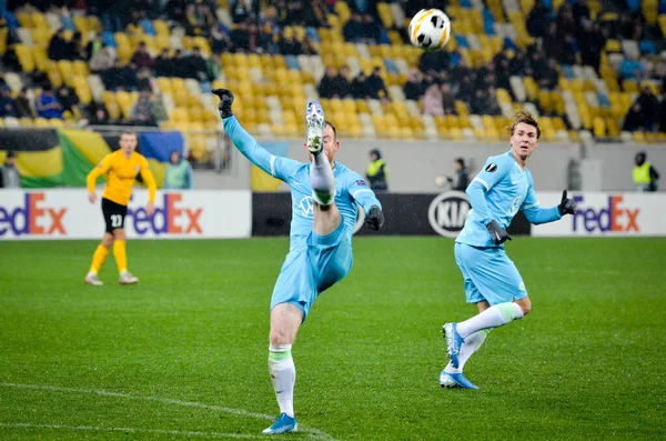 Lvov Ukrajina Listopadu 2019 Maximilián Arnold Během Utkání Uefa Europa — Stock fotografie