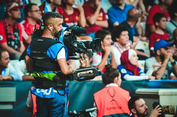 Istanbul Turkey August 2019 Operator Camera Uefa Super Cup Finals — 图库照片