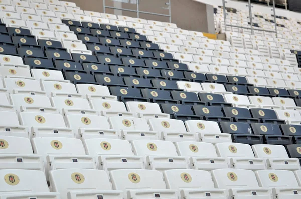 Istanbul Türkei August 2019 Leere Tribünen Stadion Schwarz Weiße Zuschauersitze — Stockfoto