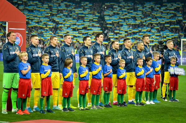 Kyiv Ucraina Ottobre 2019 Ucraina Giocatore Calcio Durante Partita Qualificazione — Foto Stock