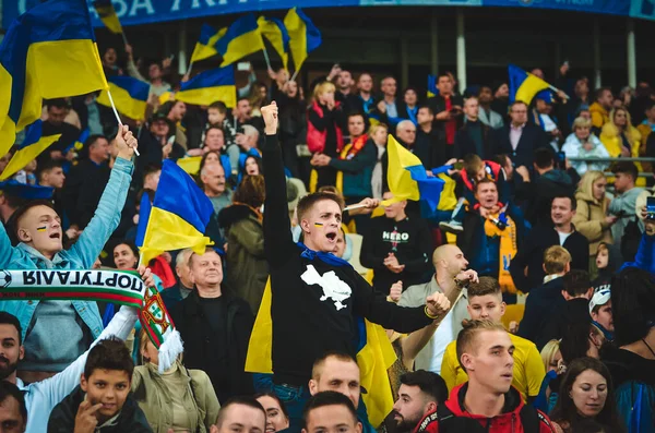 Kiew Ukraine Oktober 2019 Ukrainische Fans Unterstützen Das Team Stadion — Stockfoto