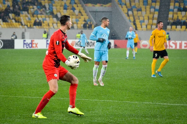 Lvov Ukrajina Listopadu 2019 Hráč Koen Casteels Během Utkání Uefa — Stock fotografie