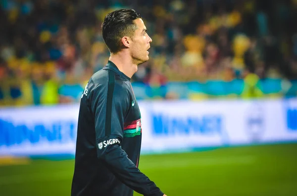 Κίεβο Ουκρανία Οκτωβρίου 2019 Cristiano Ronaldo Και Προπόνηση Κατά Διάρκεια — Φωτογραφία Αρχείου