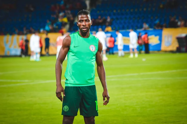 DNIPRO, UKRAINE - September 10, 2019: Football player during the friendly match between national team Ukraine against Nigeria national team, Ukraine