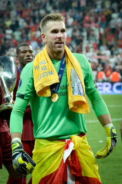 Istanbul Turkey August 2019 Adrian Gold Medal Uefa Super Cup — Stock Photo, Image