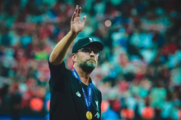 Istanbul Turkey August 2019 Jurgen Klopp Thanks Fans Support Uefa — Stock Fotó
