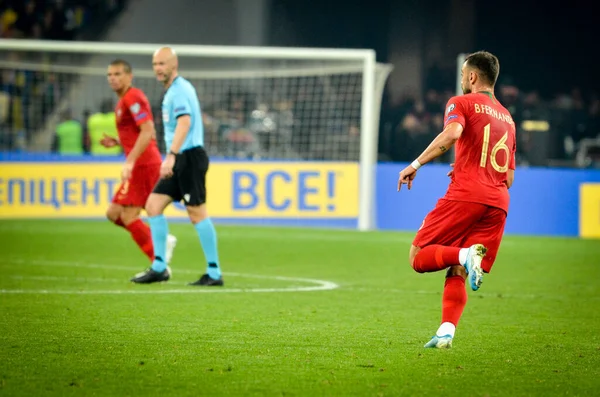 Kyiv Ukraine Outubro 2019 Bruno Fernandes Jogou Durante Partida Qualificação — Fotografia de Stock