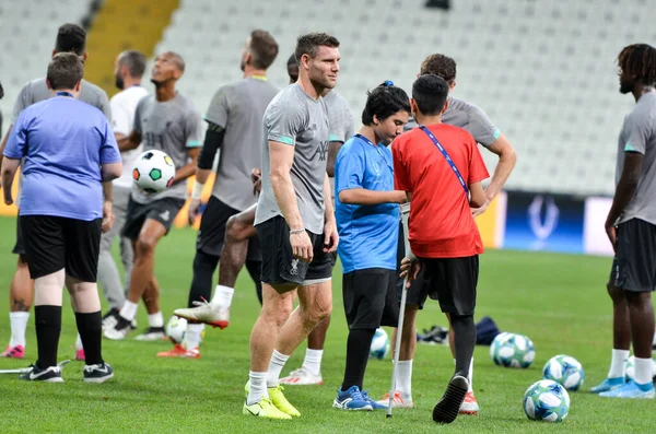 Istanbul Turkey August 2019 Liverpool Campaign Children Disabilities Uefa Super — Stock Photo, Image