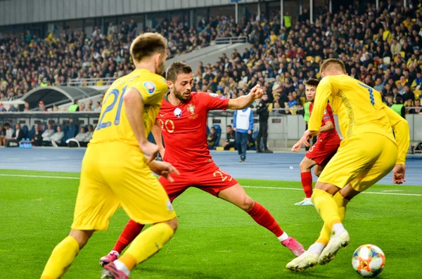 Kyiv Ucrania Octubre 2019 Bernardo Silva Durante Partido Clasificatorio Uefa —  Fotos de Stock