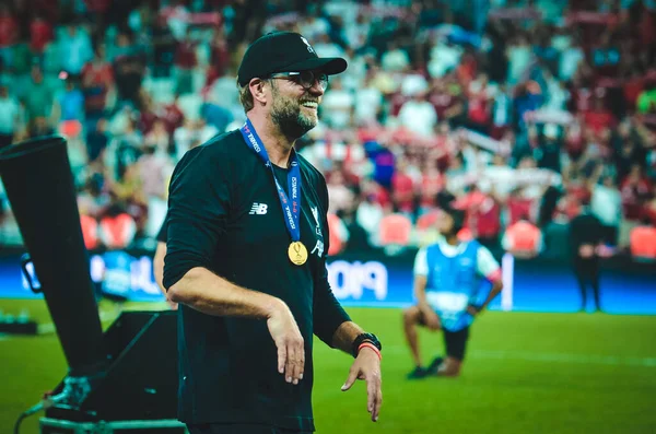 Istanbul Turkey August 2019 Jurgen Klopp Thanks Fans Support Uefa — стокове фото