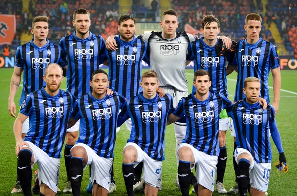 Kharkiv Ucraina Dicembre 2019 Schieramento Dell Atalanta Durante Partita Champions — Foto Stock