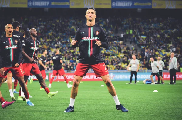 Kijev Ukrajna 2019 Október Cristiano Ronaldo Tréning Uefa Euro 2020 — Stock Fotó