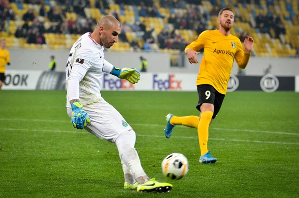 Lviv Ukraine November 2019 Stephane Ruffier Player Uefa Europa League — Φωτογραφία Αρχείου