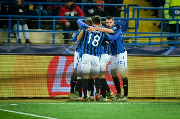 Kharkiv Ucraina Dicembre 2019 Giocatore Dell Atalanta Festeggia Gol Segnato — Foto Stock