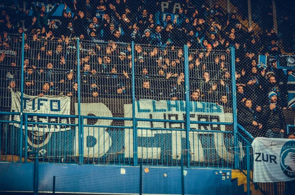 Kharkiv Ukraine December 2019 Atalanta Bergamasca Calcio Fans Ultras Support — стокове фото