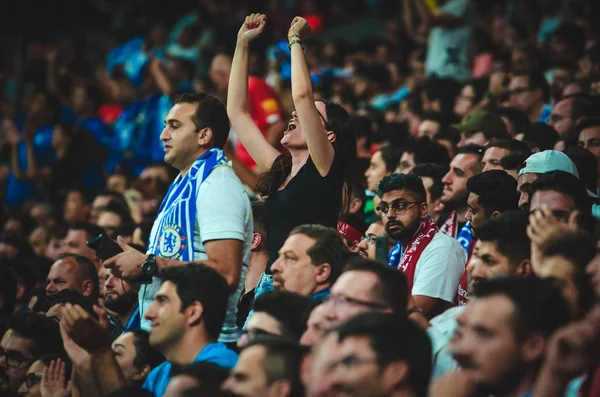 Istambul Turquia Agosto 2019 Torcedores Chelsea Football Apoiam Equipe Durante — Fotografia de Stock