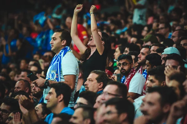 Istanbul Turkey August 2019 Chelsea Football Fans Support Team Uefa — Zdjęcie stockowe