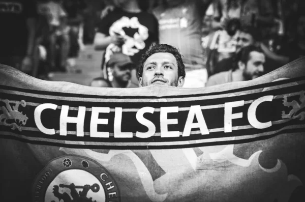 Istanbul Turkey August 2019 Chelsea Football Fans Spectators Uefa Super — Stock Photo, Image