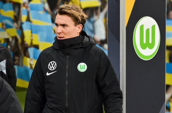 Lviv Oekraïne November 2019 Wolfsburg Vervangt Bank Tijdens Uefa Europa — Stockfoto