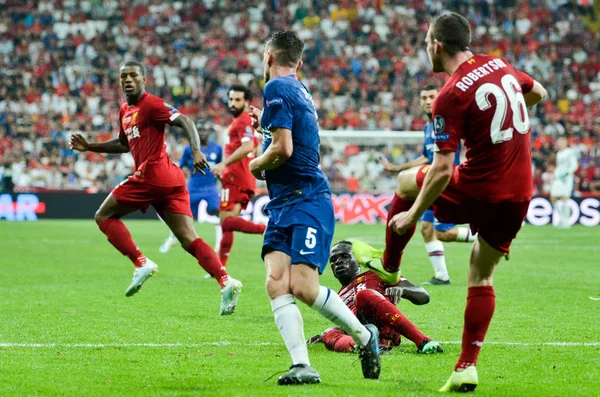Istanbul Turkey August 2019 Jorginho Sadio Mane Uefa Super Cup — стокове фото