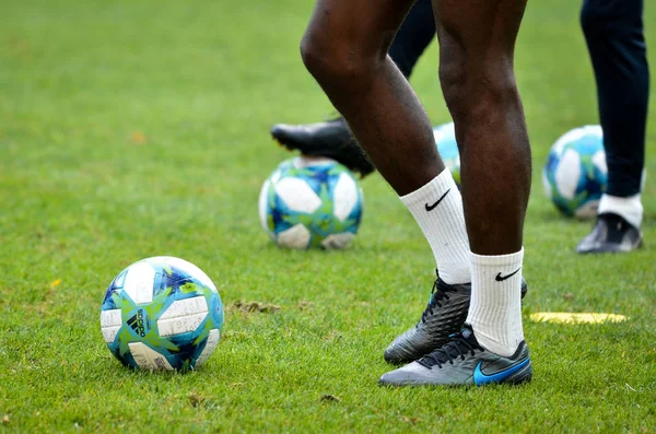 Istanbul Turkey August 2019 Soccer Training Session Ball Unknown Football — Stock Photo, Image