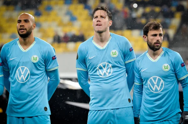 Lviv, Ukrayna - 28 Kasım 2019: Alexandria (Ukrayna) ile Wolfsburg (Almanya) arasındaki Uefa Avrupa Ligi maçı sırasında futbolcu