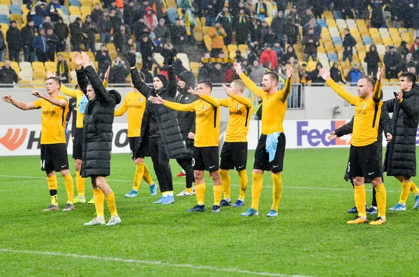 Lviv Ukraine November 2019 Alexandria Player Thanks Fans Support Uefa — Stock Photo, Image