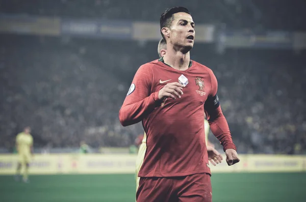 Kijev Ukrajna 2019 Október Cristiano Ronaldo Uefa Euro 2020 Selejtező — Stock Fotó