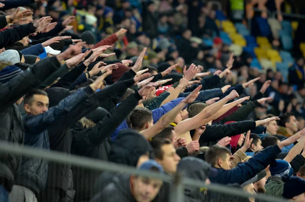 Lviv Ucrania Noviembre 2019 Fútbol Americano Ultras Durante Partido Uefa — Foto de Stock