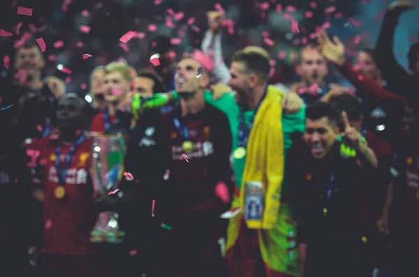 Istanbul Turkey August 2019 Liverpool Footballers Celebrate Victory Award Ceremony — Stock Fotó