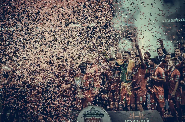 Istanbul Turkey August 2019 Liverpool Footballers Celebrate Victory Award Ceremony — ストック写真