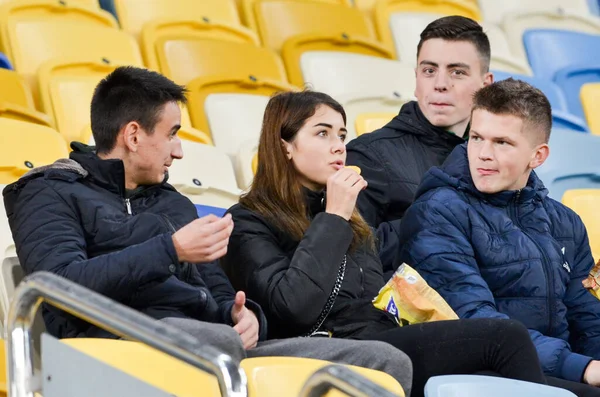 Lviv Ukraine Novembro 2019 Torcedores Futebol Apoiarão Sua Equipe Estande — Fotografia de Stock