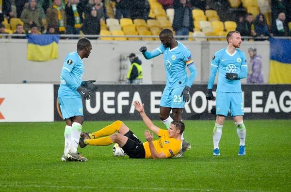 Lviv Ukraina November 2019 Wolfsburg Spelare Uefa Europa League Match — Stockfoto