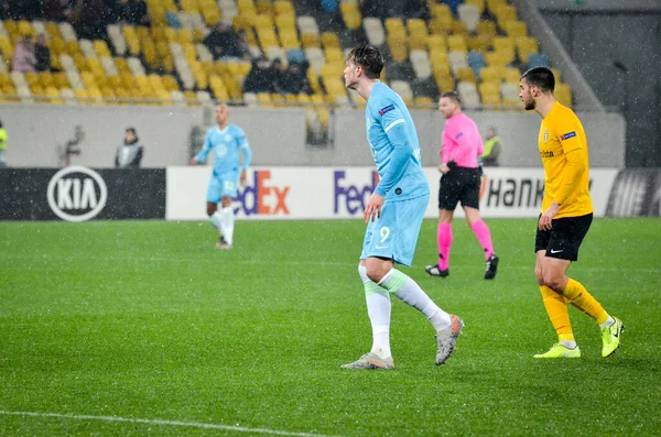 Lviv Ukraine Novembro 2019 Jogador Wout Weghorst Durante Jogo Uefa — Fotografia de Stock