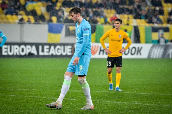 Lviv Ukraine Novembro 2019 Wout Weghorst Bateu Pênalti Durante Jogo — Fotografia de Stock