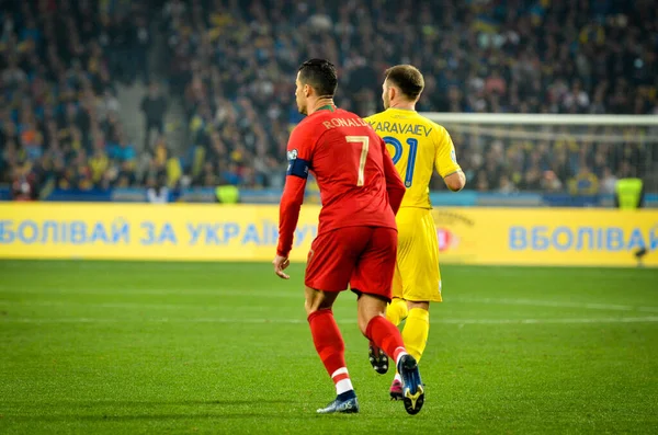 Kyiv Ukraine Octobre 2019 Cristiano Ronaldo Lors Match Qualification Uefa — Photo