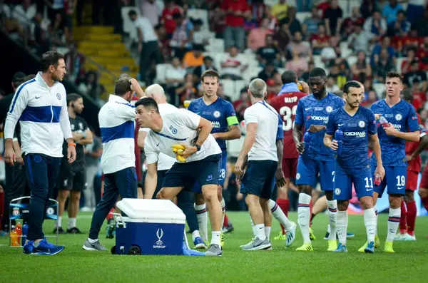 Istanbul Turkey August 2019 Chelsea Player Half Time Break Uefa — стокове фото