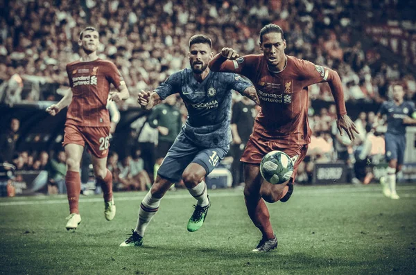 Istanbul Turquie Août 2019 Virgil Van Dijk Olivier Giroud Lors — Photo