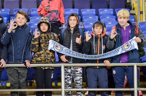 Kharkiv Ukraine September 2019 Manchester City Football Fans Stadium Support — 图库照片