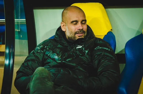 Kharkiv Ukraine Setembro 2019 Treinador Pep Guardiola Durante Jogo Liga — Fotografia de Stock