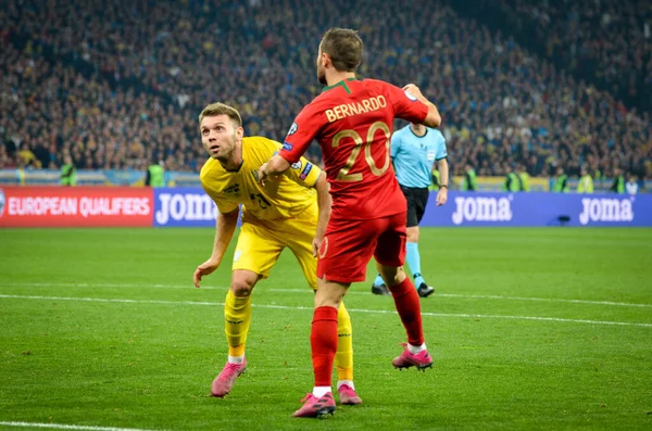 Kijów Ukraina Października 2019 Bernardo Silva Zawodnik Podczas Uefa Euro — Zdjęcie stockowe