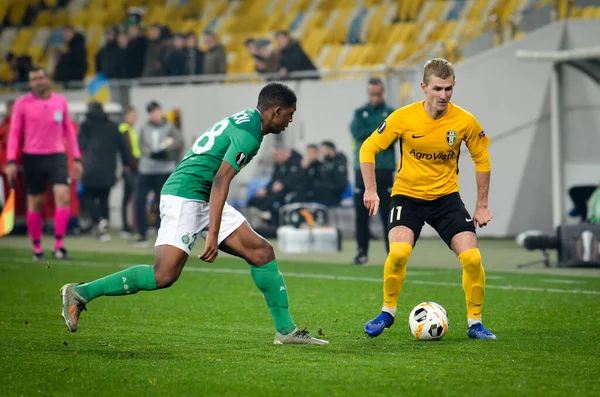 LVIV, UKRAINE - November 07, 2019: Arnaud Nordin player during the UEFA Europa League match between Alexandria (Ukraine) vs AS Saint Etienne (France), Ukraine